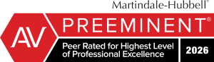 Martindale-Hubbell Distinguished Peer Rated for High Professional Achievement - 2026